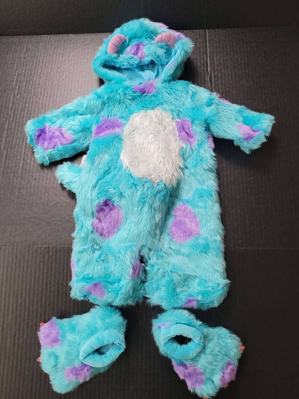 Pottery Barn Sulley Monsters Inc Costume Outfit Foot Covers 0-6 Months Baby